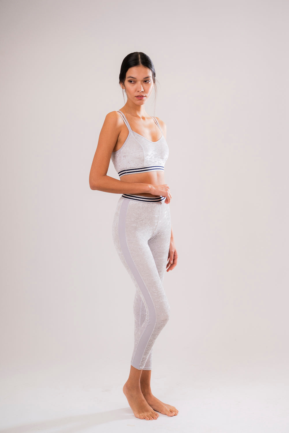 Grey Velvet Sports Leggings
