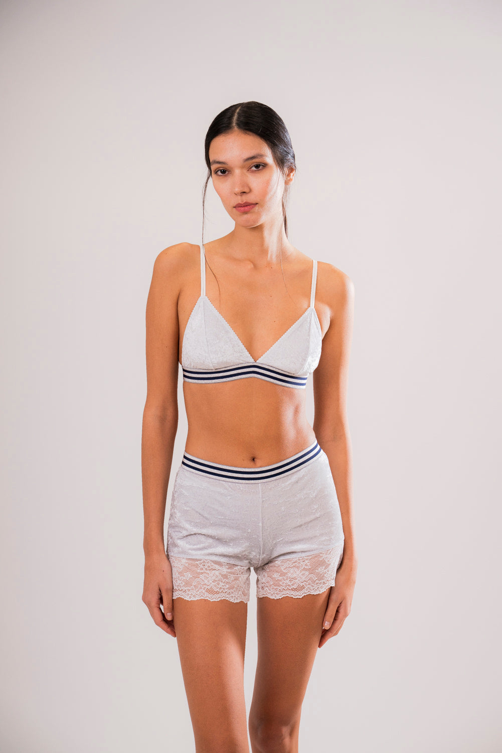 Grey Velvet Shorts