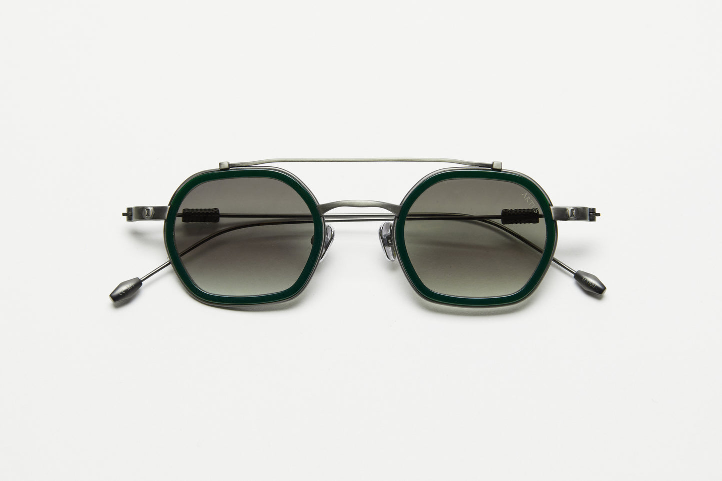 DAN - Brushed Silver/Deep Green