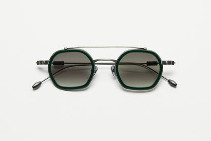 DAN - Brushed Silver/Deep Green