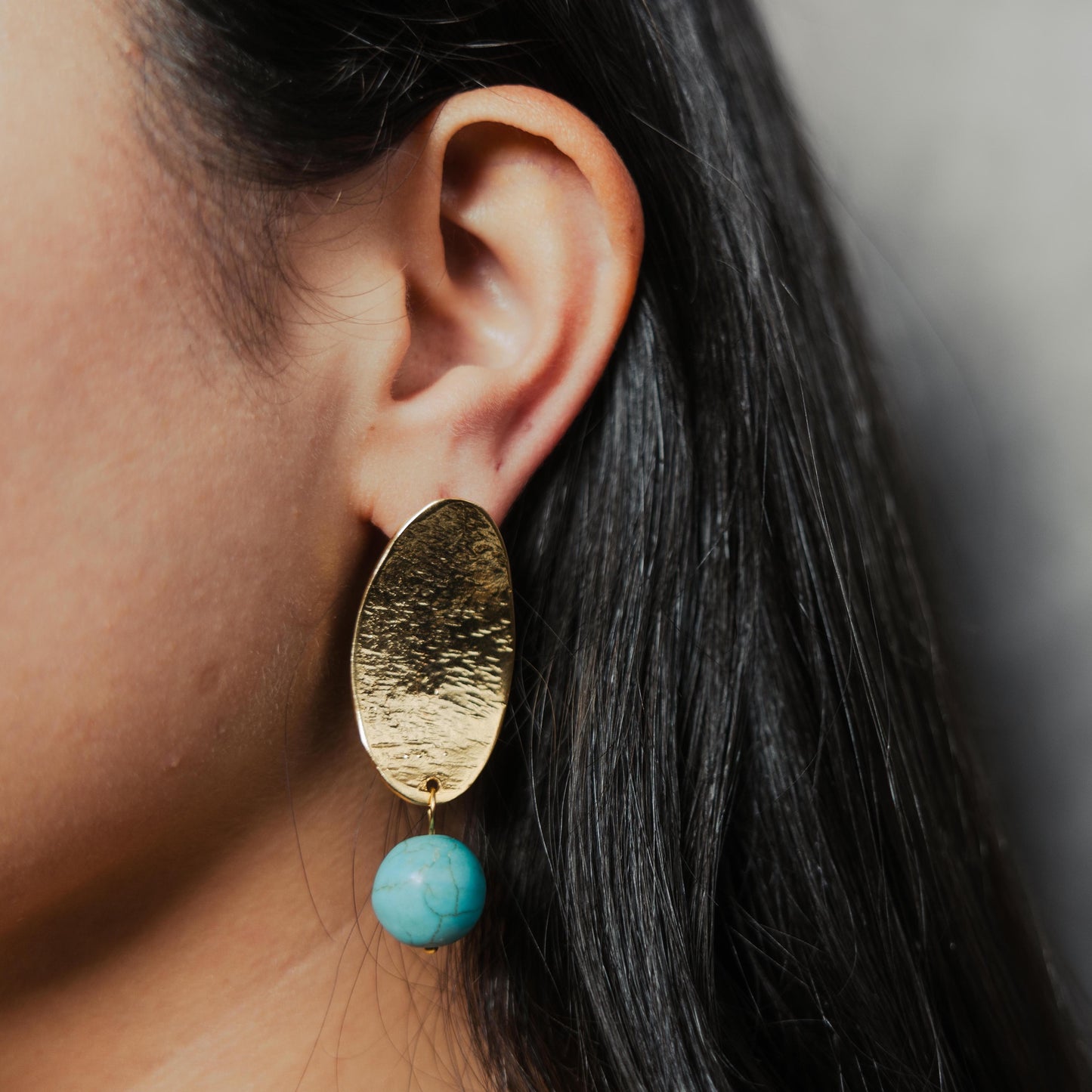 Gold Turkey Turquoise Earrings