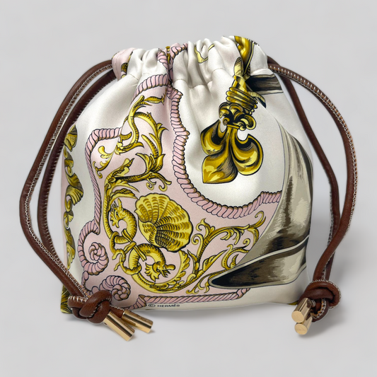 Pink Gold Ivory Vintage Silk