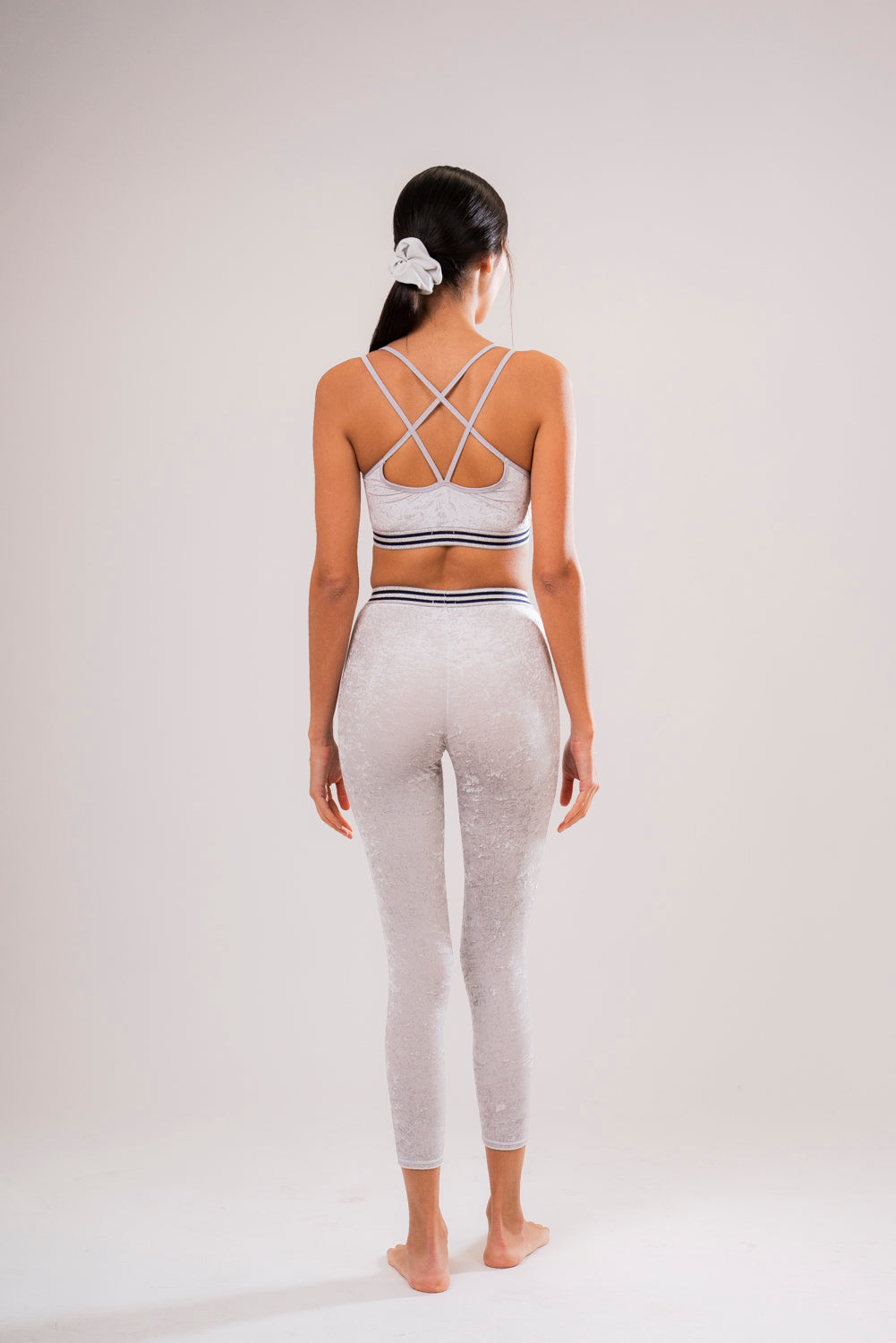 Grey Velvet Sports Leggings